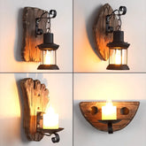 Sculptura - Retro Houten Wandlamp
